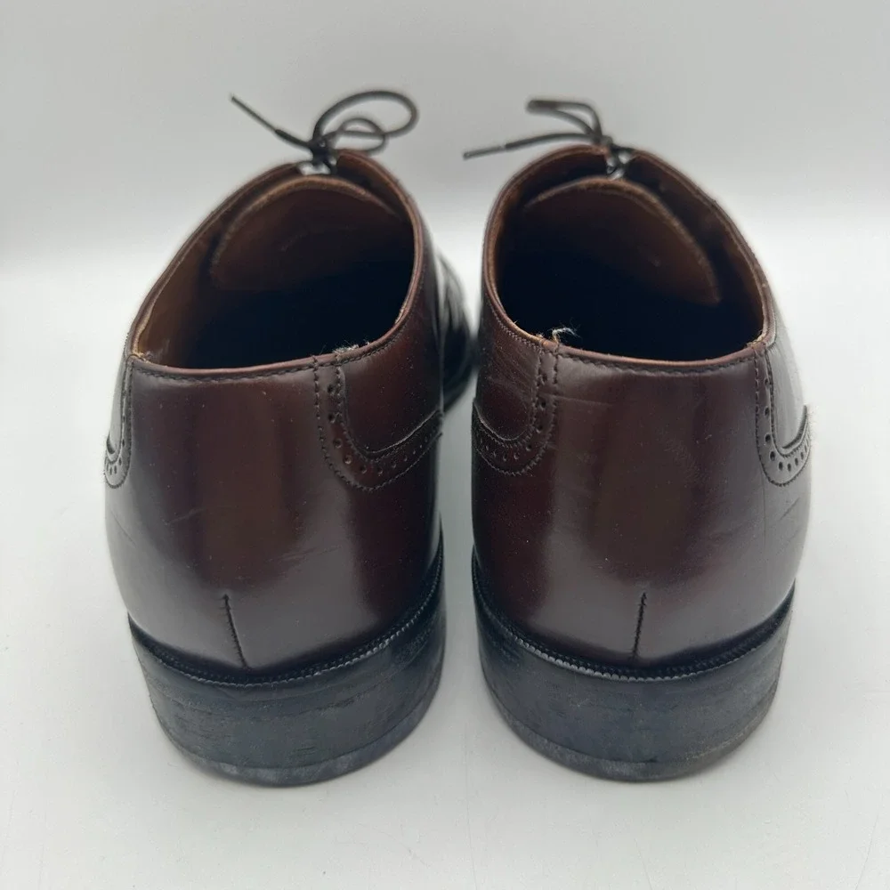 Bostonian Classics Oxford Mens 10 Burgundy Leather Cap Toe Brogue 20352